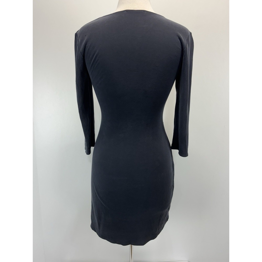Abercrombie & Fitch Twist Front Dress Sz Small Women's Grey Stretch Bodycon - Picture 3 of 8